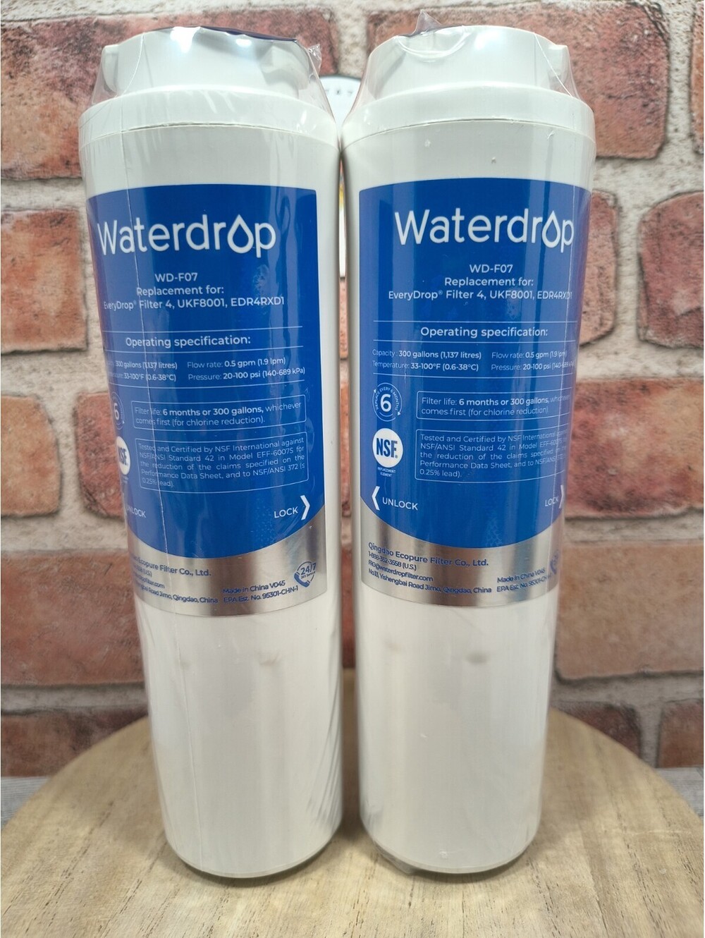 2 Waterdrop WD-F07 Refrigerator Water Filter Kenmore Maytag Whirlpool SEALED